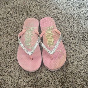 pink mermaid flip flops